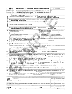 irs ein application form ss 4