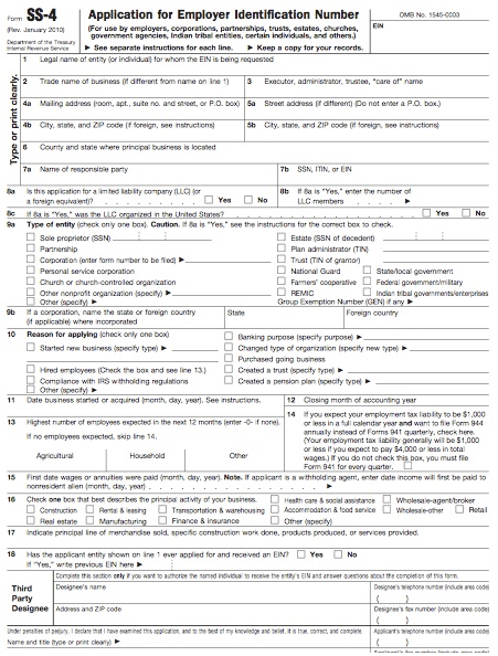 Ein Application Ss4 Form Irs Ein Online 1035